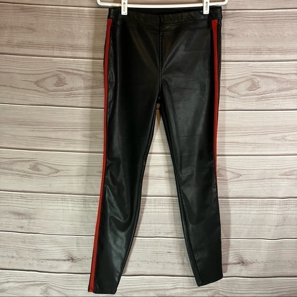 Blank NYC Light my Fire Faux Leather Pull on Pants with Red Stripes - Picture 4 of 12